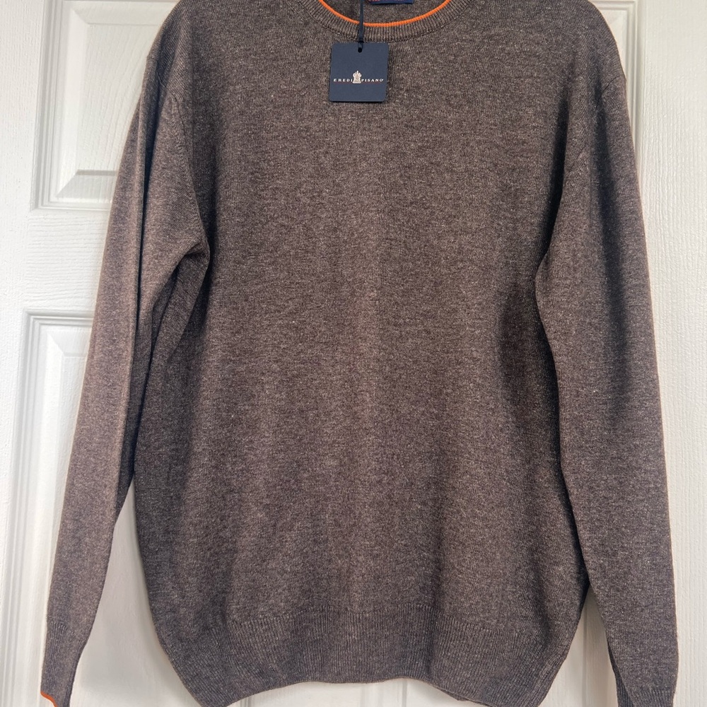 NEW EREDI PISANO Men’s Cashmere Wool Blend Crewneck Sweater Size M